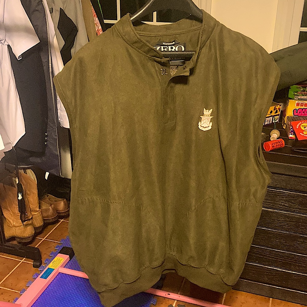 Zero Restriction Large Golf Vest Dark Green Microsuede